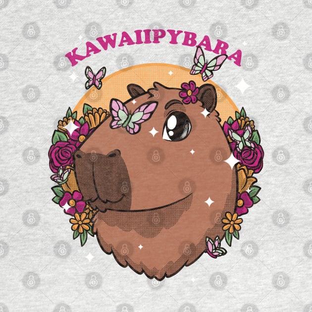 Cute Kawaii Capybara - Flower Pet Gift by Studio Mootant